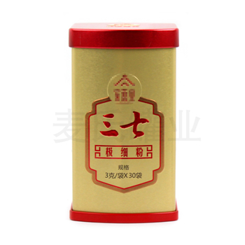 三七細粉封蓋馬口鐵包裝盒,云南三七粉鐵盒